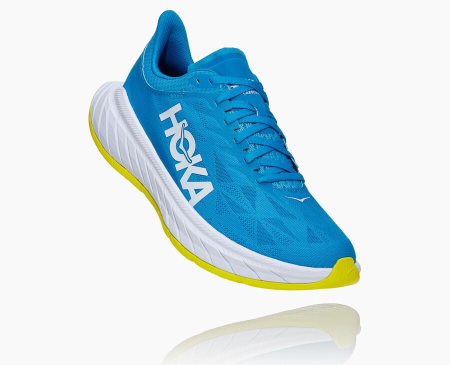 Hoka One One Koşu Ayakkabısı Erkek Mavi/Beyaz - Carbon X 2 - ZO9762315